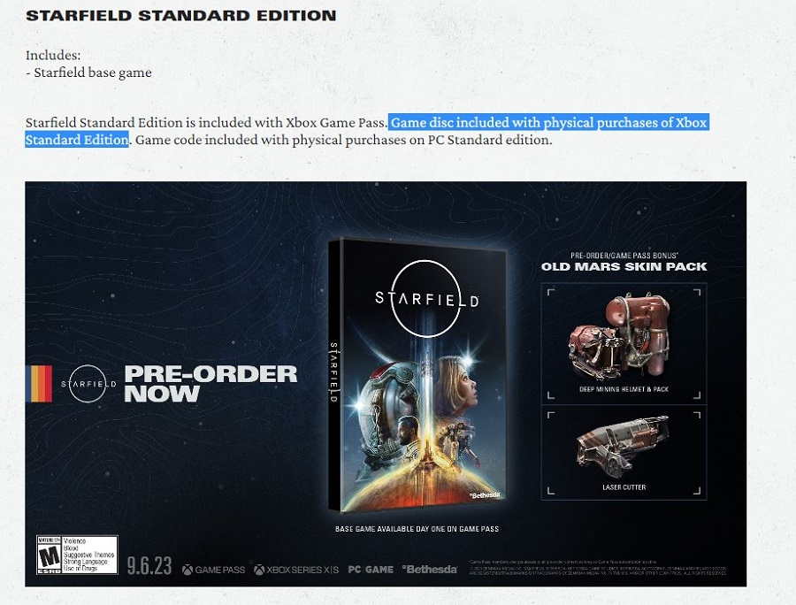 Het is officieel: Bethesda brengt Starfield uit op disc, maar alleen voor de Xbox Series. PC-gamers ontvangen alleen activeringscodes-2 Het is officieel: Bethesda brengt Starfield uit op disc, maar alleen voor de Xbox Series. PC-gamers ontvangen alleen activeringscodes-2