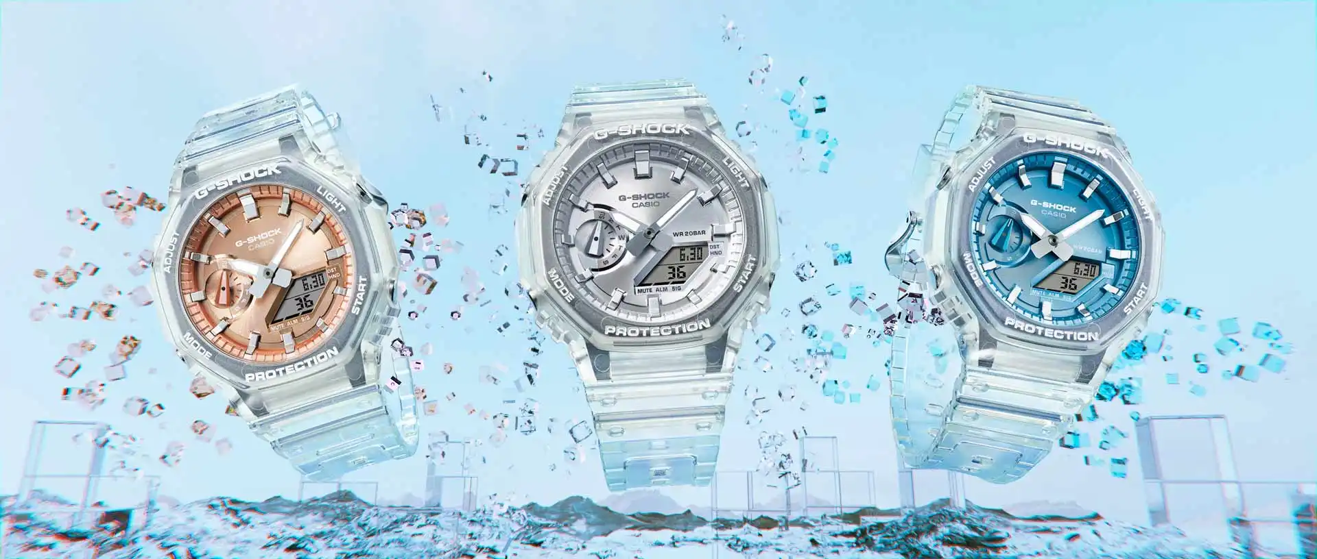 Casio GA-2100BM-7A2 Casio GA-2100BM horlogevariant in hemelsblauwe kleur