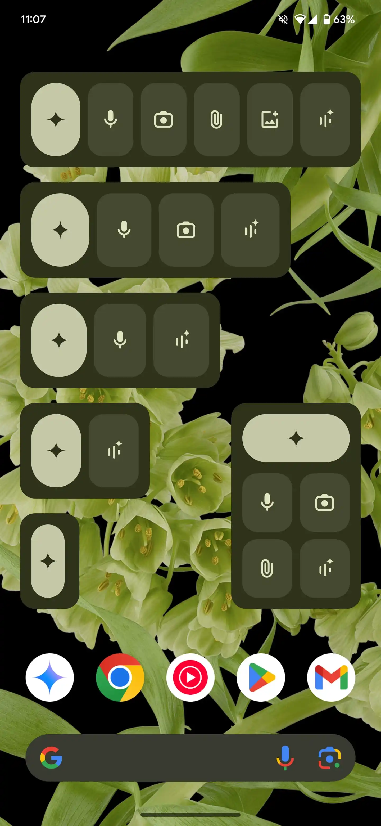 Gemini-widget op Android, grote grootte Gemini-widget op Android, grote grootte
