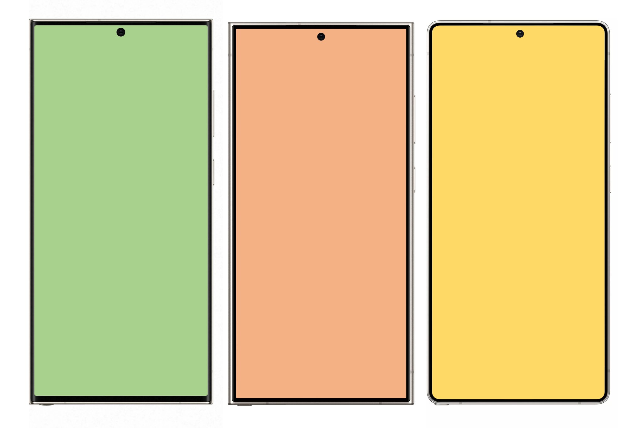 Samsung Galaxy Ultra Ontwerp Vergelijking Galaxy S23 Ultra, Galaxy S24 Ultra en Galaxy S25 Ultra smartphone ontwerp vergelijking