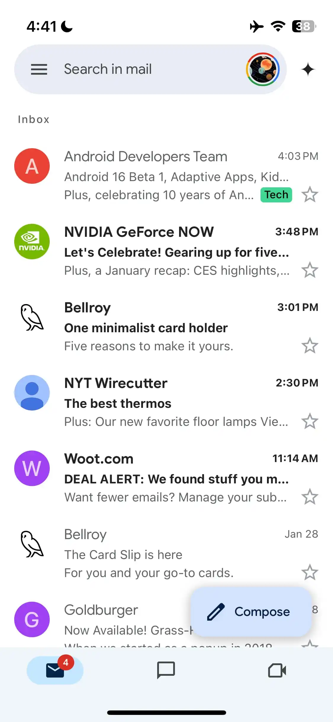 Details van het nieuwe Gmail ontwerp voor iPhone Details van het nieuwe Gmail ontwerp voor iPhone