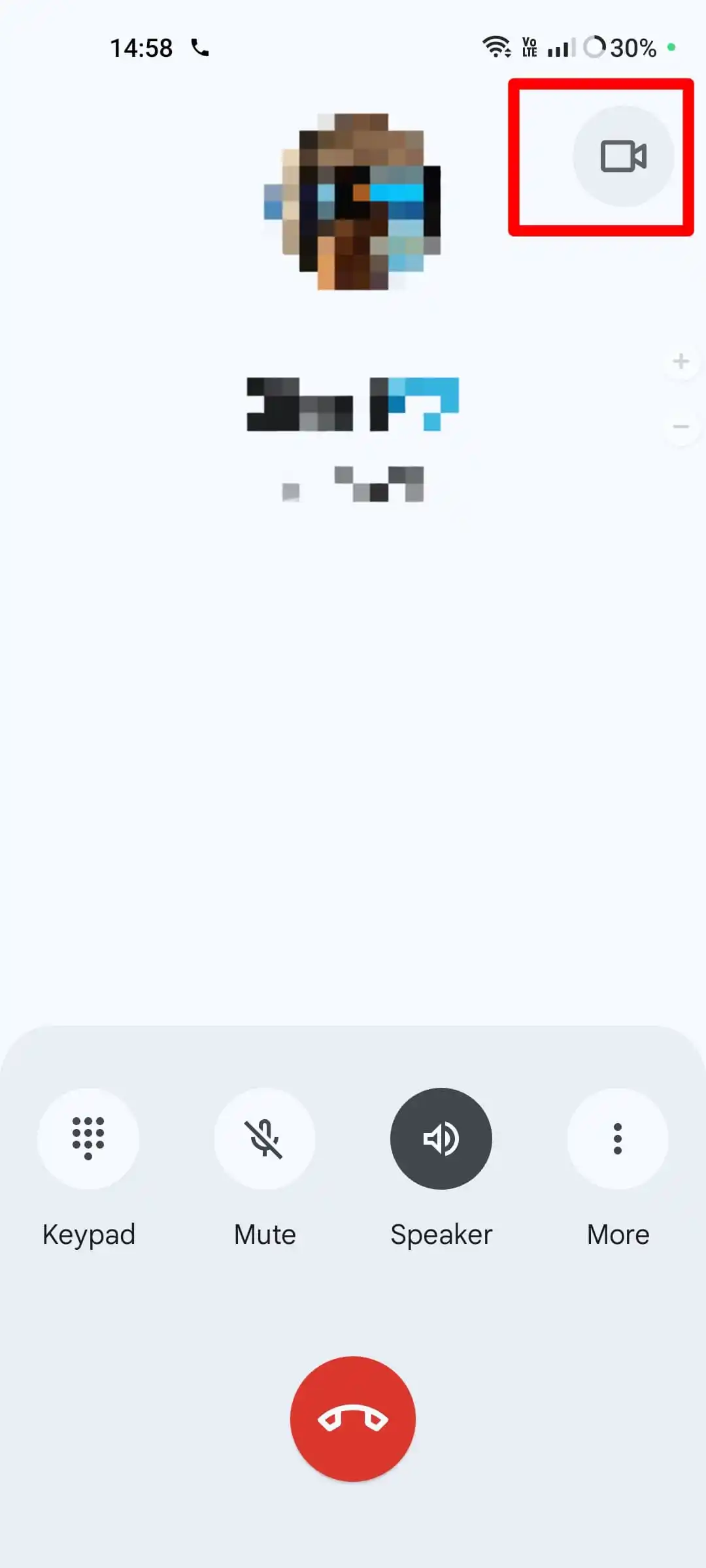 Pictogram voor videogesprekken in de Pixel Phone app Nieuwe locatie van het videogesprekpictogram
