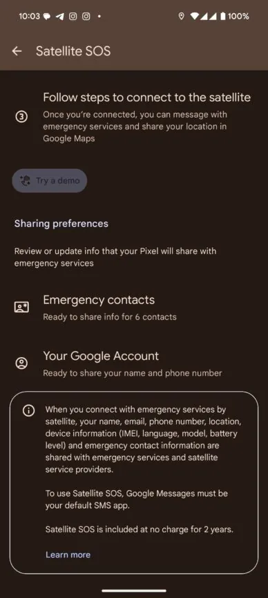 Google Pixel Satelliet SOS-functie Google Pixel Satelliet SOS-functie