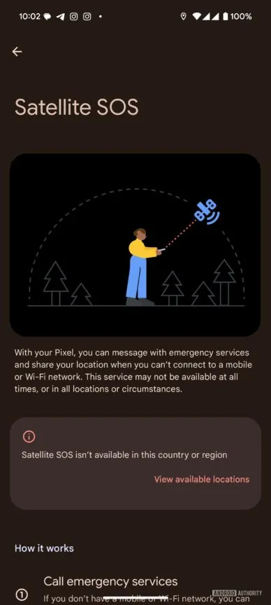 Google Pixel Satelliet SOS-functie Google Pixel Satelliet SOS-functie