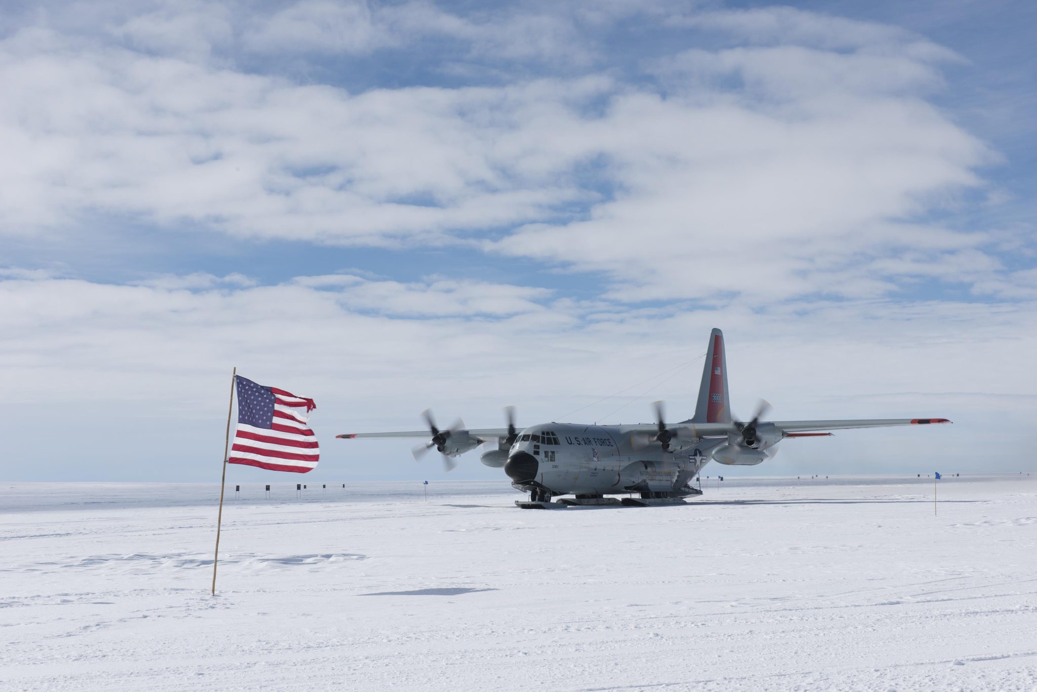 C-130 vliegtuig van de New York Air National Guard in Groenland