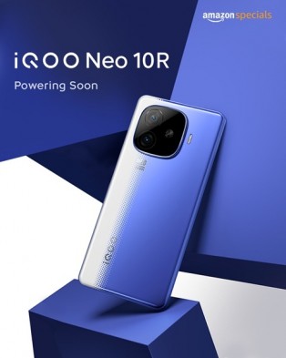 Smartphone iQOO Neo 10R in MoonKnight Titanium kleur Smartphone iQOO Neo 10R in MoonKnight Titanium kleur
