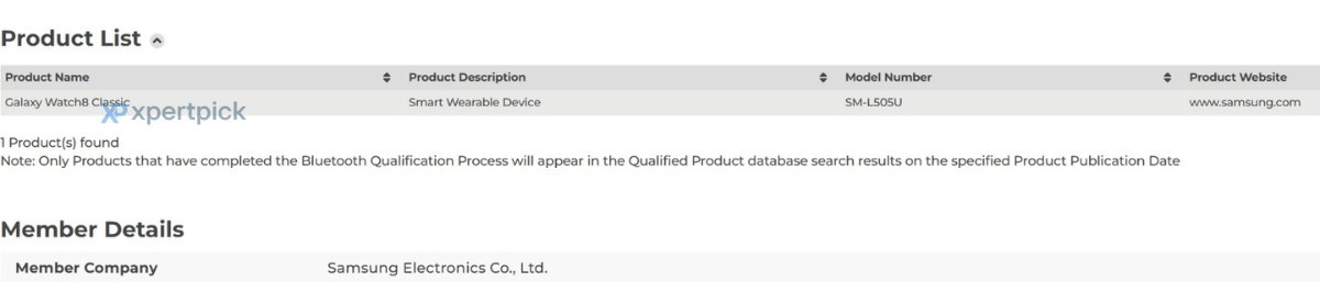 Gegevens van de certificatie van de Galaxy Watch8 Classic Gegevens van de certificatie van de Galaxy Watch8 Classic