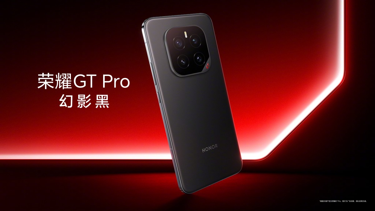 Zijaanzicht van de nieuwe Honor GT Pro smartphone Zijaanzicht van de nieuwe Honor GT Pro smartphone