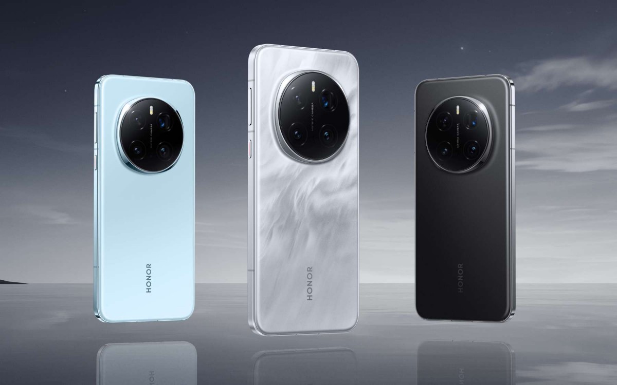 Honor Magic7 Pro Honor Magic7 Pro smartphone in drie kleuren Lunar Shadow Grey, Zwart, Breeze Blue