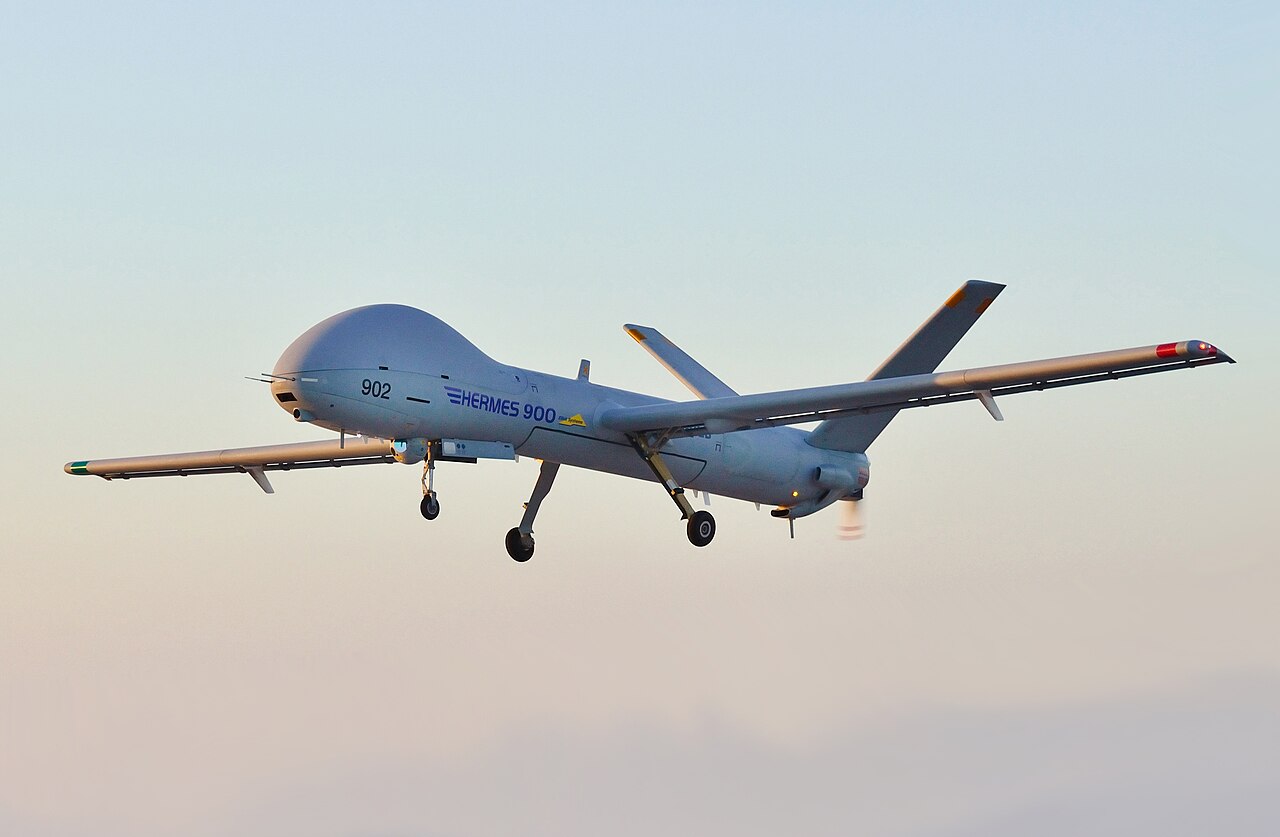 Hermes 900 Hermes 900 drone. Illustratie van Wikipedia