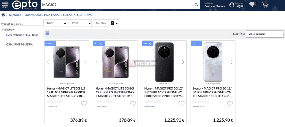 Honor Magic 7 Lite en Magic 7 Pro prijzen Honor Magic 7 Lite en Magic 7 Pro prijzen