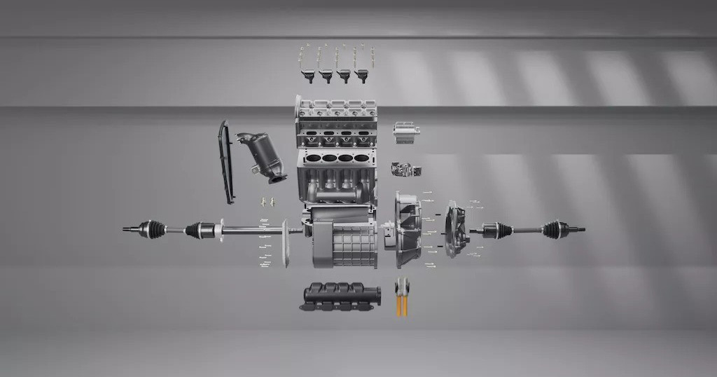 Details van het Future Hybrid-concept van Horse Powertrain Details van het Future Hybrid-concept van Horse Powertrain