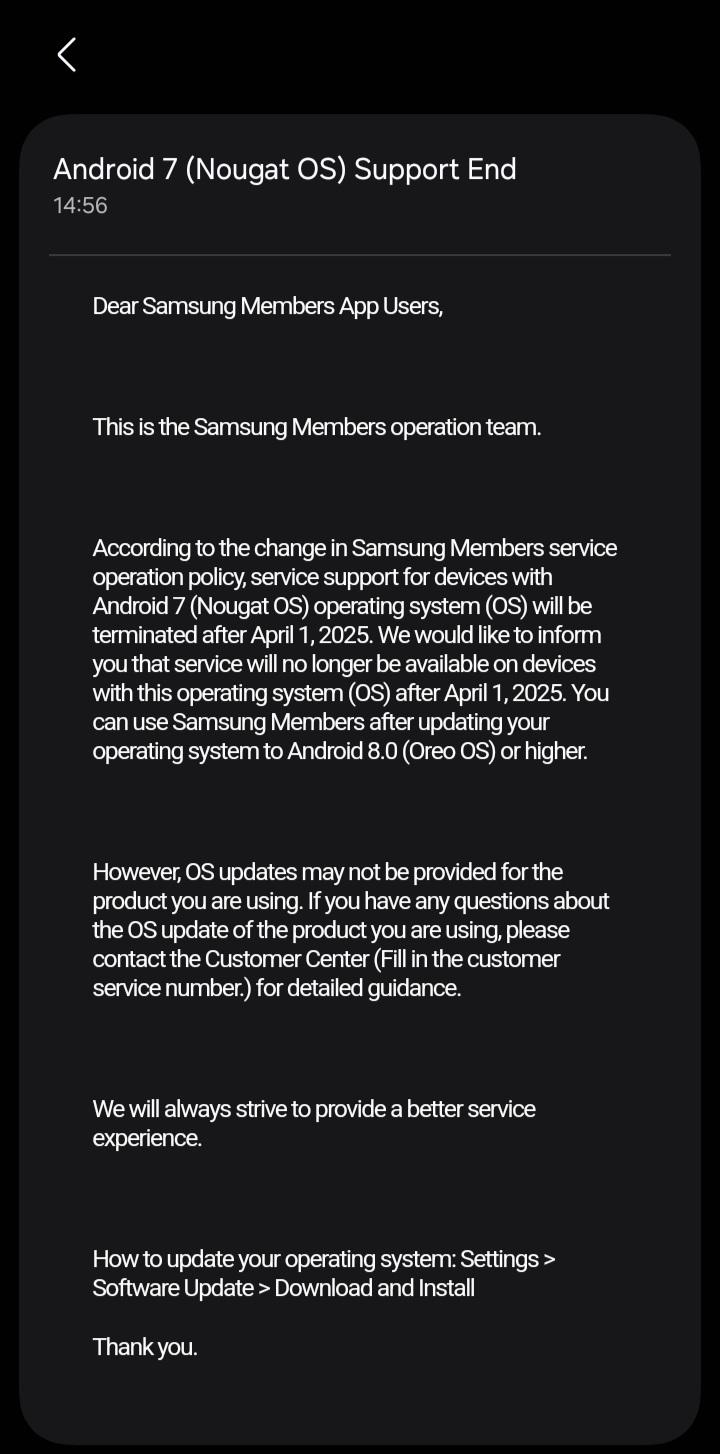 Officiële aankondiging dat Samsung Leden niet langer wordt ondersteund op Android 7.0-apparaten
