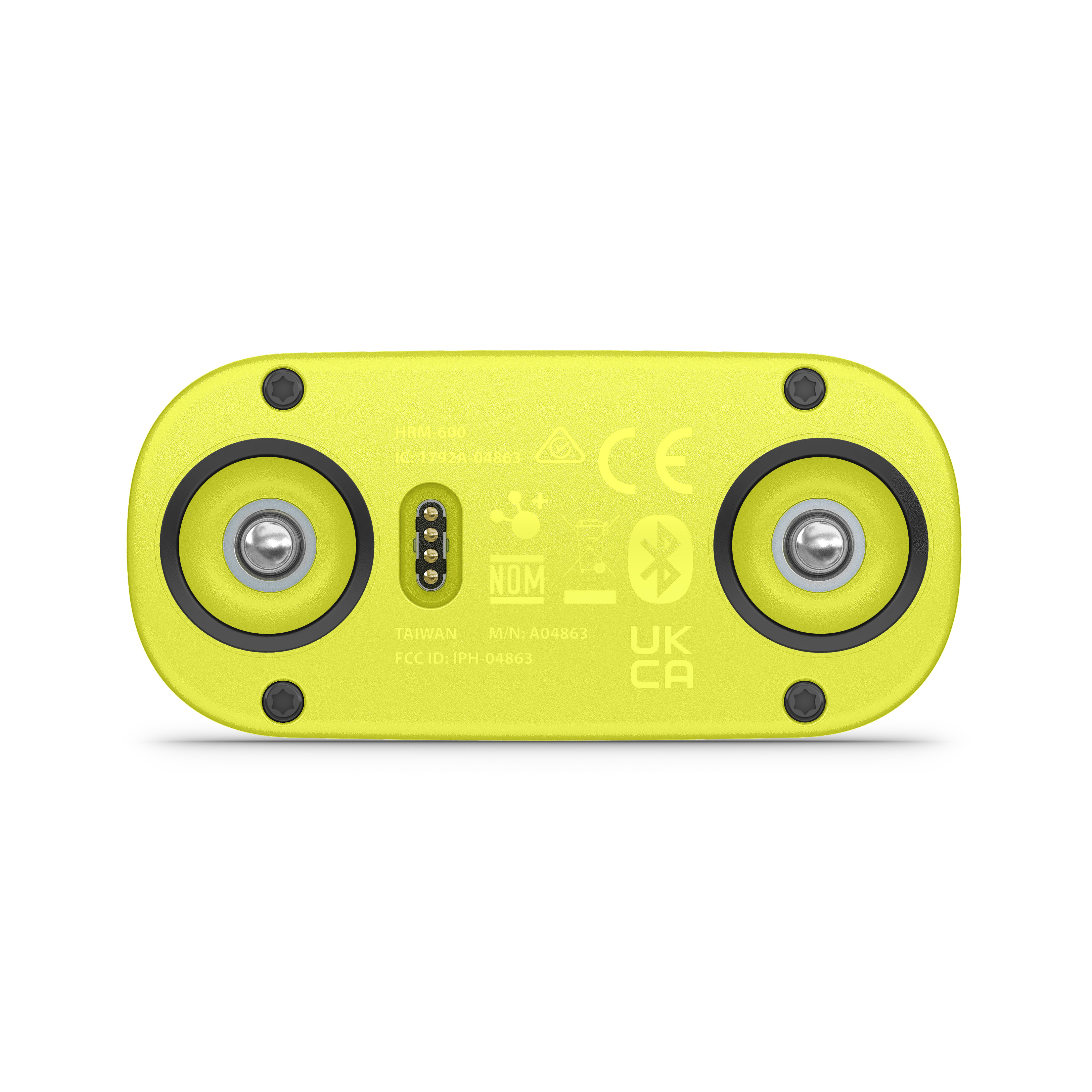 Achterkant van de HRM 600 hartslagmonitor Achterkant van de HRM 600 hartslagmonitor