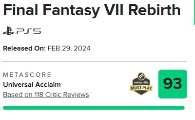 Critici zijn enthousiast over Final Fantasy VII Rebirth en geven het spel topcijfers-2 Critici zijn enthousiast over Final Fantasy VII Rebirth en geven het spel topcijfers-2