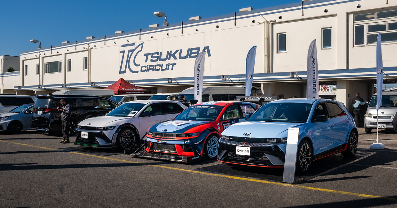 IONIQ 5 N op het Tsukuba Autodrome. IONIQ 5 N op het Tsukuba Autodrome.
