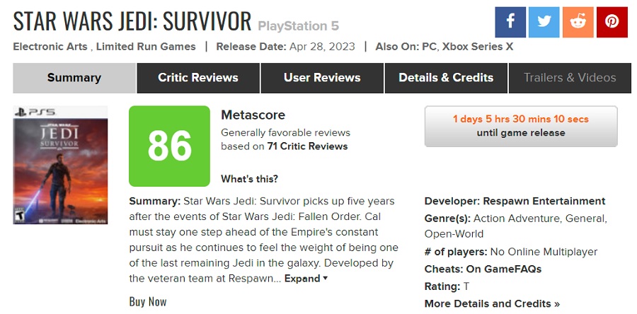 Een waardig vervolg op een geweldig spel: critici zijn blij met Star Wars Jedi: Survivor. Recensies op aggregators zijn bemoedigend-2 Een waardig vervolg op een geweldig spel: critici zijn blij met Star Wars Jedi: Survivor. Recensies op aggregators zijn bemoedigend-2