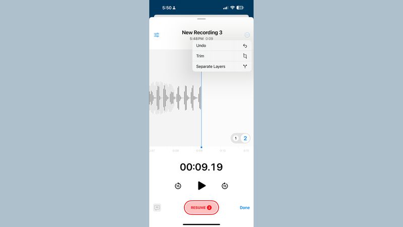 Gelaagde gesproken memo's in iOS 18.2 Gelaagde gesproken memo's in iOS 18.2