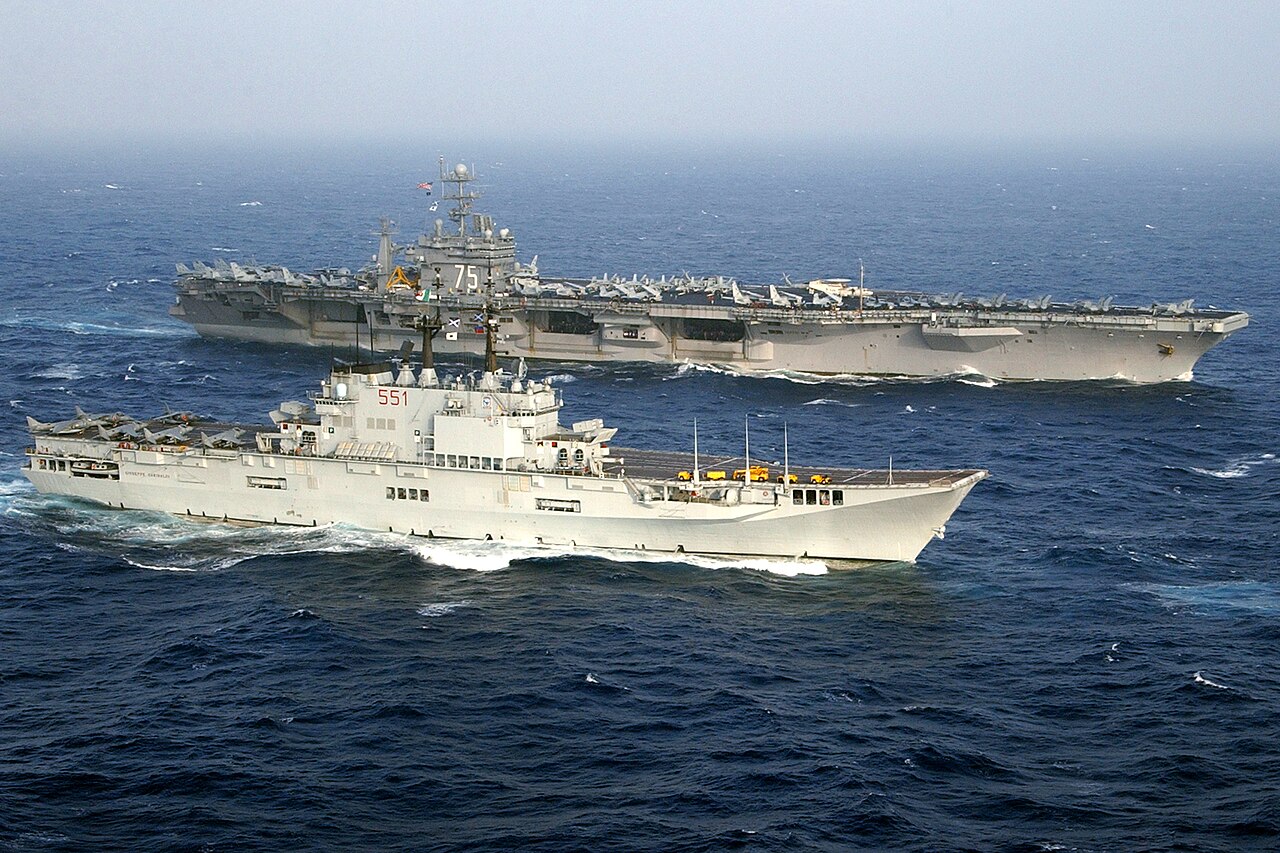 De vliegdekschepen ITS Giuseppe Garibaldi en USS Harry S. Truman