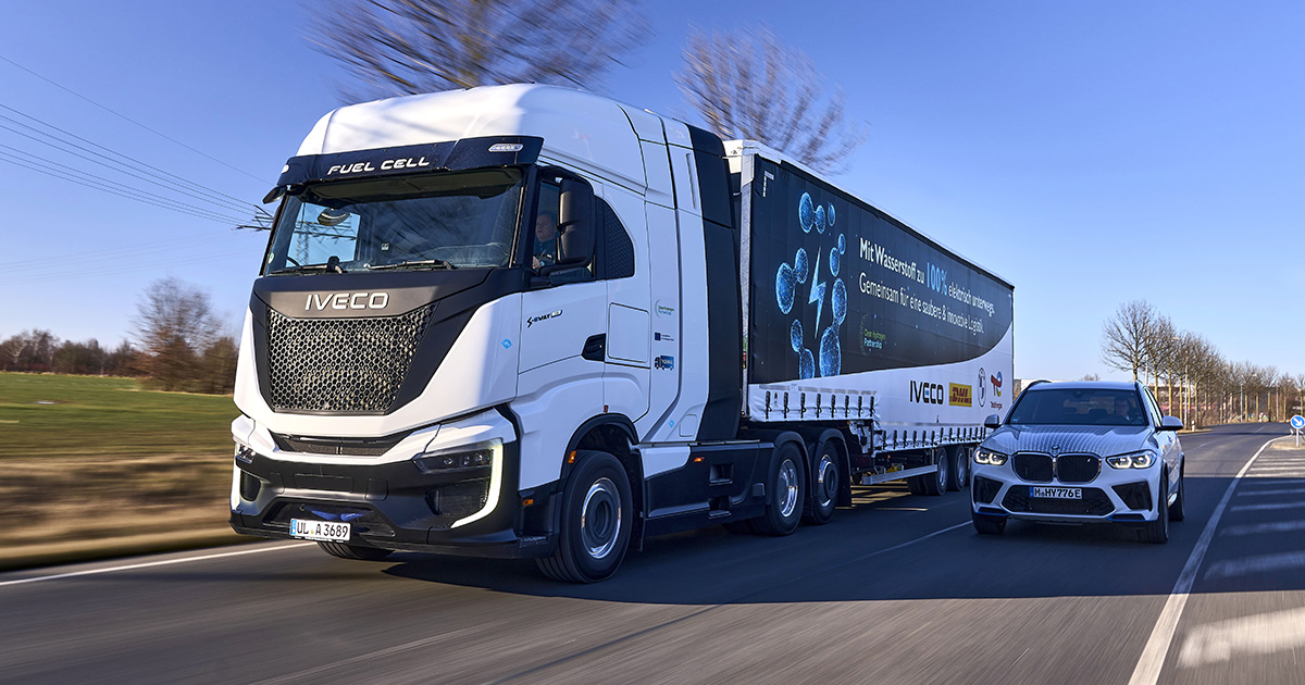 De tweede IVECO S-eWay brandstofceltruck op het BMW-evenement De tweede IVECO S-eWay brandstofceltruck op het BMW-evenement