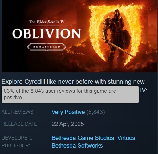 Screenshot van The Elder Scrolls IV: Oblivion remaster Screenshot van The Elder Scrolls IV: Oblivion remaster