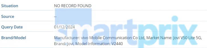 Jovi V50 Lite 5G-smartphone, model V2440 Jovi V50 Lite 5G-smartphone, model V2440