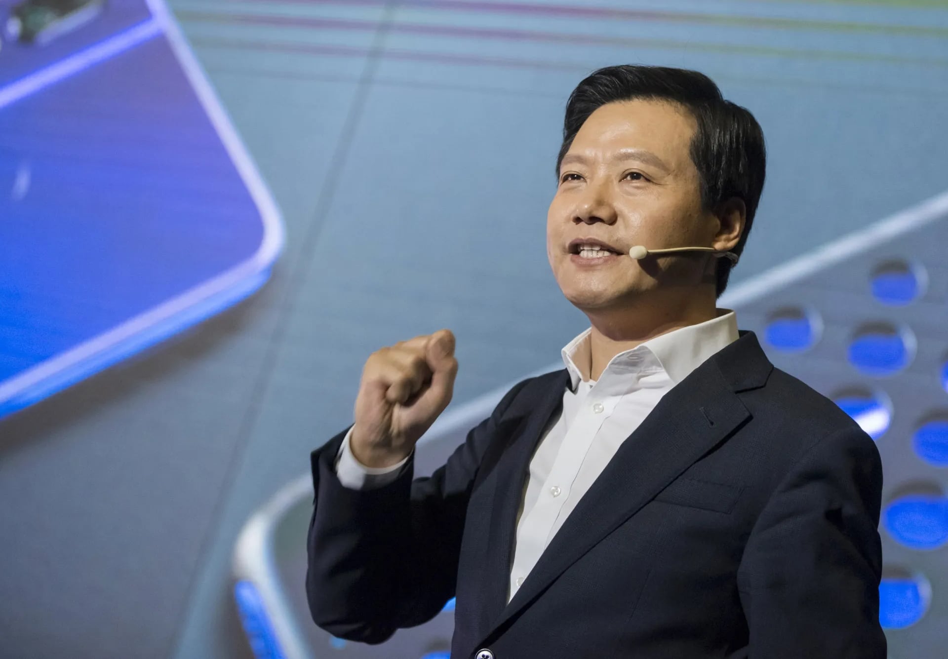 Xiaomi CEO Lei Jun Xiaomi CEO Lei Jun tijdens de lancering van de Mi AI Stick