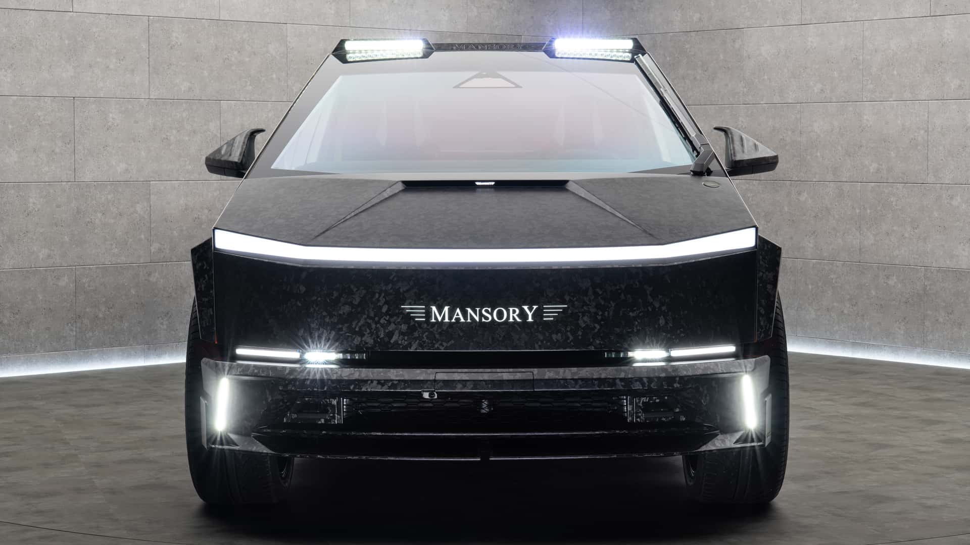 Mansory Verlenging Tesla Cybertruck Zijaanzicht Mansory Verlenging Tesla Cybertruck Zijaanzicht
