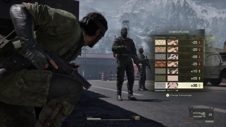 Screenshot uit Metal Gear Solid Δ: Snake Eater - Camouflage Screenshot uit Metal Gear Solid Δ: Snake Eater - Camouflage
