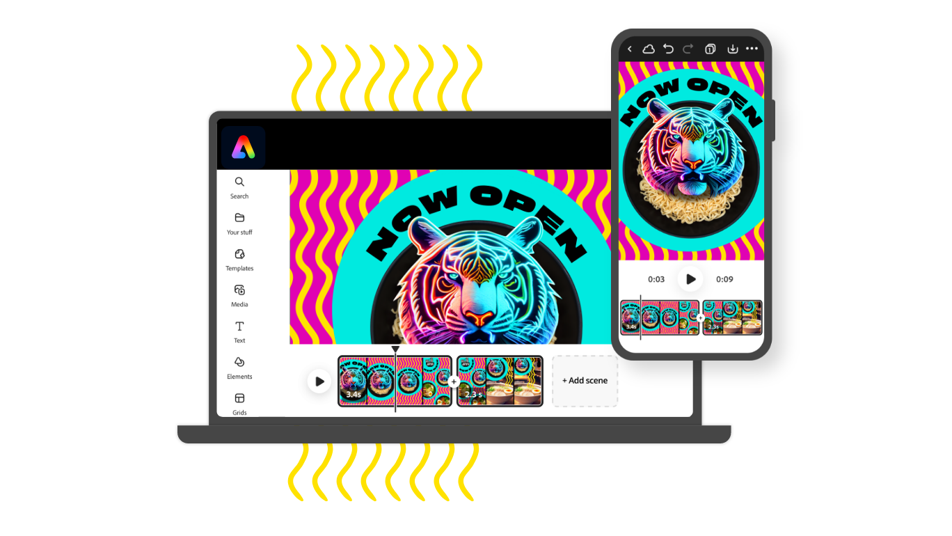 Adobe heeft Firefly's generatieve AI geïntegreerd in de nieuwe Express mobiele app Adobe heeft Firefly's generatieve AI geïntegreerd in de nieuwe Express mobiele app