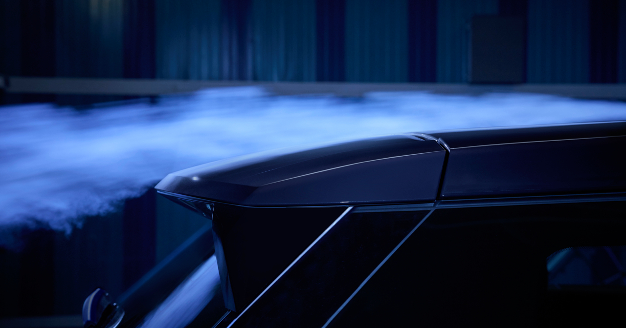 De nieuwe Jeep Compass in een windtunnel.