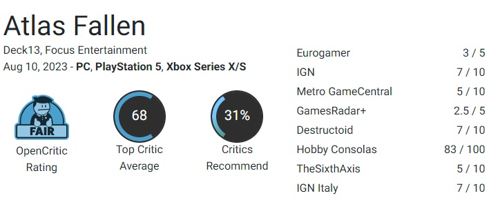Eerste reviews van Atlas Fallen: critici en gamers waren niet blij met de actiegame van studio Deck 13-3 Eerste reviews van Atlas Fallen: critici en gamers waren niet blij met de actiegame van studio Deck 13-3