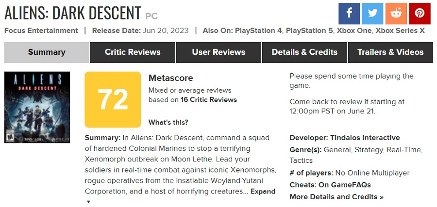 Geweldig spel met slechte optimalisatie: Critici prijzen Aliens: Dark Descent voor de geweldige gameplay, maar blijven ontevreden over de technische staat ervan-2 Geweldig spel met slechte optimalisatie: Critici prijzen Aliens: Dark Descent voor de geweldige gameplay, maar blijven ontevreden over de technische staat ervan-2