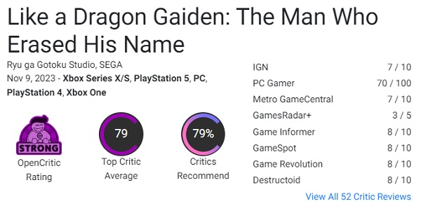 Een waardige Yakuza spin-off: critici reageerden positief op Like a Dragon Gaiden: The Man Who Erased His Name, maar wezen op het secundaire karakter van de game-2 Een waardige Yakuza spin-off: critici reageerden positief op Like a Dragon Gaiden: The Man Who Erased His Name, maar wezen op het secundaire karakter van de game-2