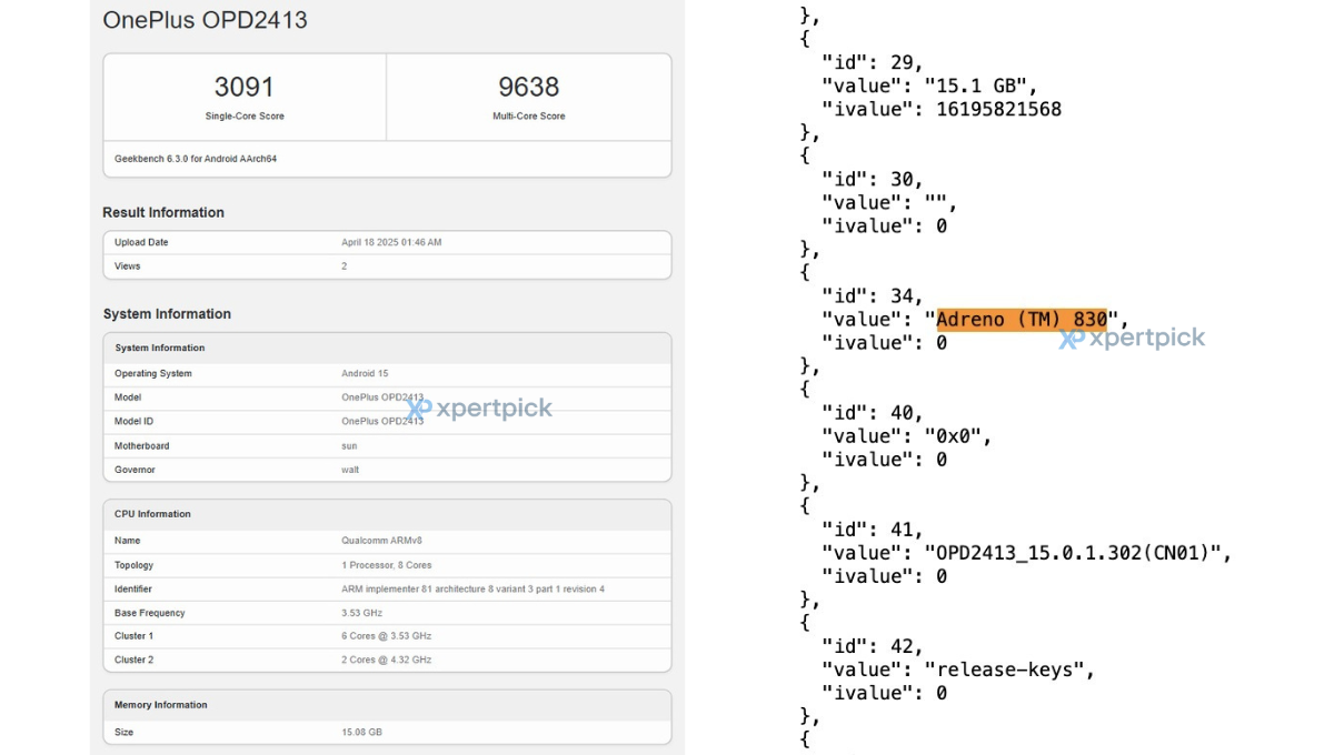 OnePlus Pad 2 Pro Geekbench Testresultaten in Geekbench van de vermeende OnePlus Pad 2 Pro
