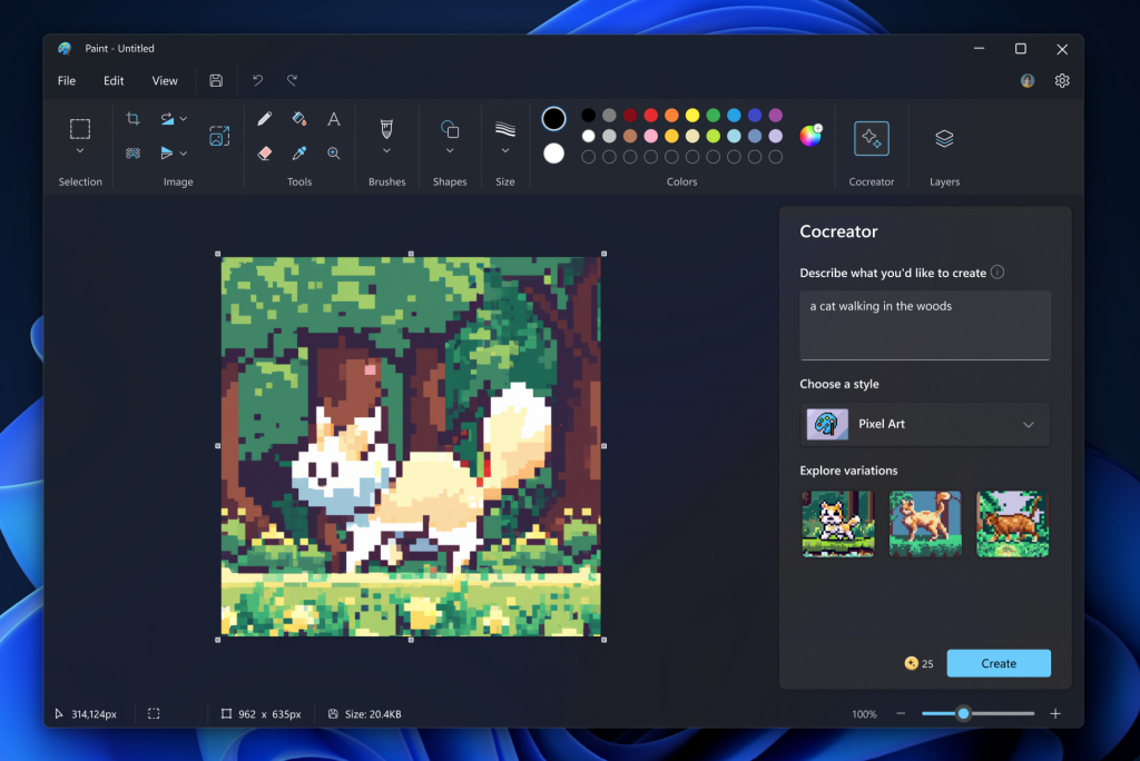 Microsoft test een op DALL-E gebaseerde afbeeldingsgenerator in Paint voor Windows 11-2 Microsoft test een op DALL-E gebaseerde afbeeldingsgenerator in Paint voor Windows 11-2