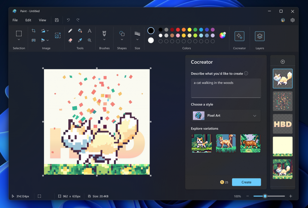 Microsoft test een op DALL-E gebaseerde afbeeldingsgenerator in Paint voor Windows 11-3 Microsoft test een op DALL-E gebaseerde afbeeldingsgenerator in Paint voor Windows 11-3