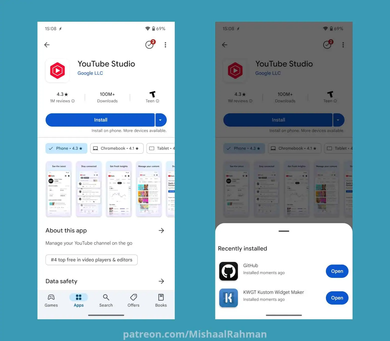 Downloadmanager op de Google Play Market Downloadmanager op de Google Play Market