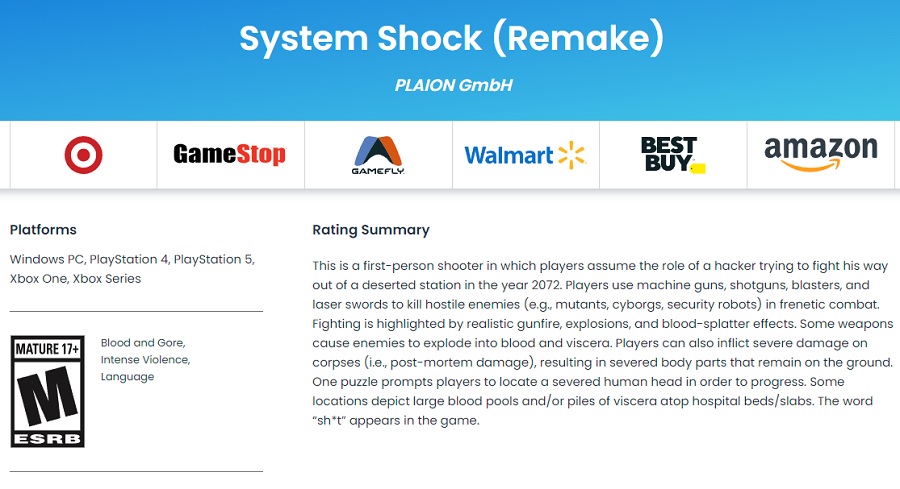 Consoleversies van de System Shock-remake komen mogelijk zeer binnenkort uit: ESRB heeft een leeftijdsclassificatie gegeven aan de PlayStation- en Xbox-versies van het spel-2 Consoleversies van de System Shock-remake komen mogelijk zeer binnenkort uit: ESRB heeft een leeftijdsclassificatie gegeven aan de PlayStation- en Xbox-versies van het spel-2