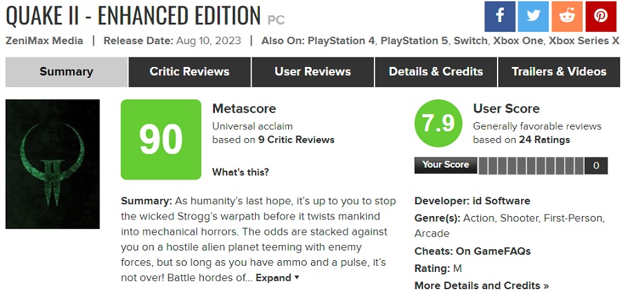 Gamers en critici zijn enthousiast over de Quake 2 remaster. De vernieuwde game krijgt topscores op alle platforms-2 Gamers en critici zijn enthousiast over de Quake 2 remaster. De vernieuwde game krijgt topscores op alle platforms-2