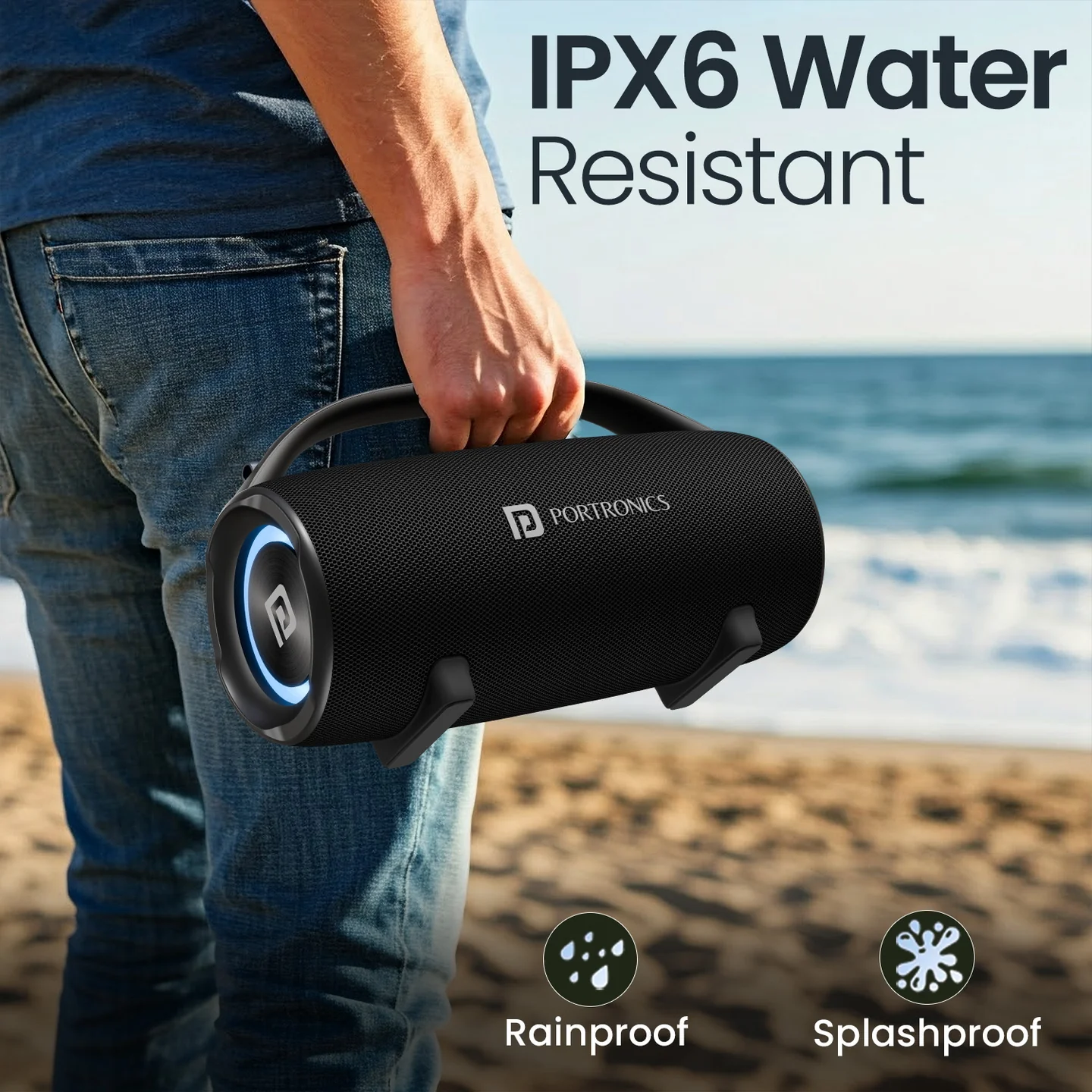 Portronics Thunder 2.0 draagbare luidspreker met krachtig geluid voor feestjes Portronics Thunder 2.0 draagbare luidspreker met krachtig geluid voor feestjes
