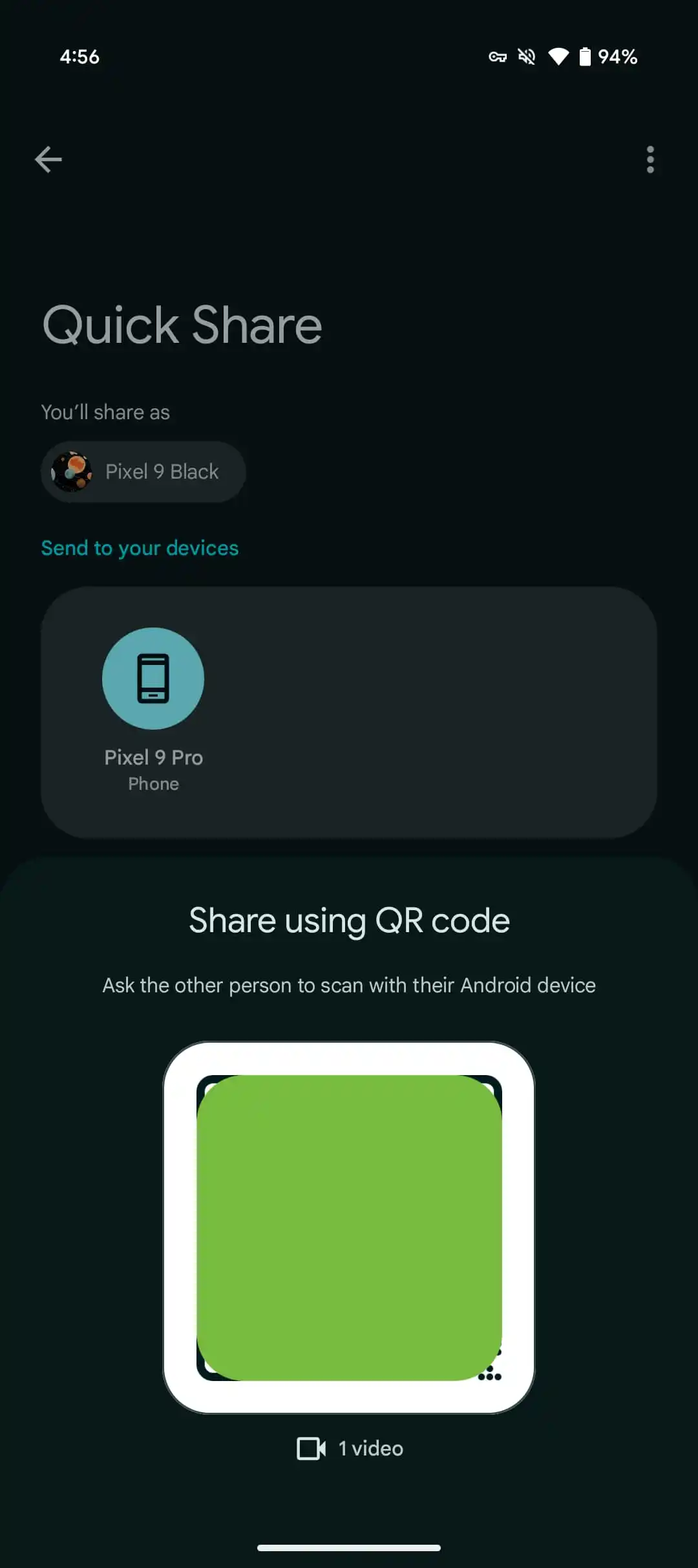 QR-code voor het delen van bestanden in Quick Share QR-code voor het delen van bestanden in Quick Share