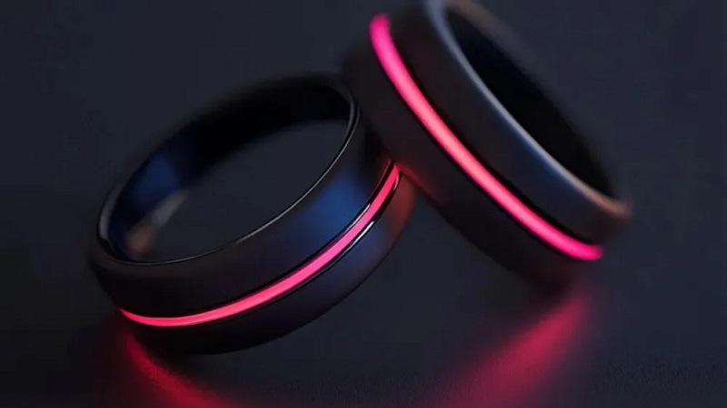 Raw Ring Slimme Ring Raw Ring slimme ring op de achtergrond van liefde