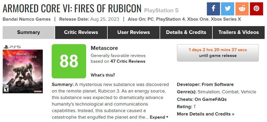 Armored Core VI: Fires of Rubicon actiegame krijgt hoge cijfers van critici. Fans van de franchise zullen blij zijn met FromSoftware's nieuwe game-3 Armored Core VI: Fires of Rubicon actiegame krijgt hoge cijfers van critici. Fans van de franchise zullen blij zijn met FromSoftware's nieuwe game-3