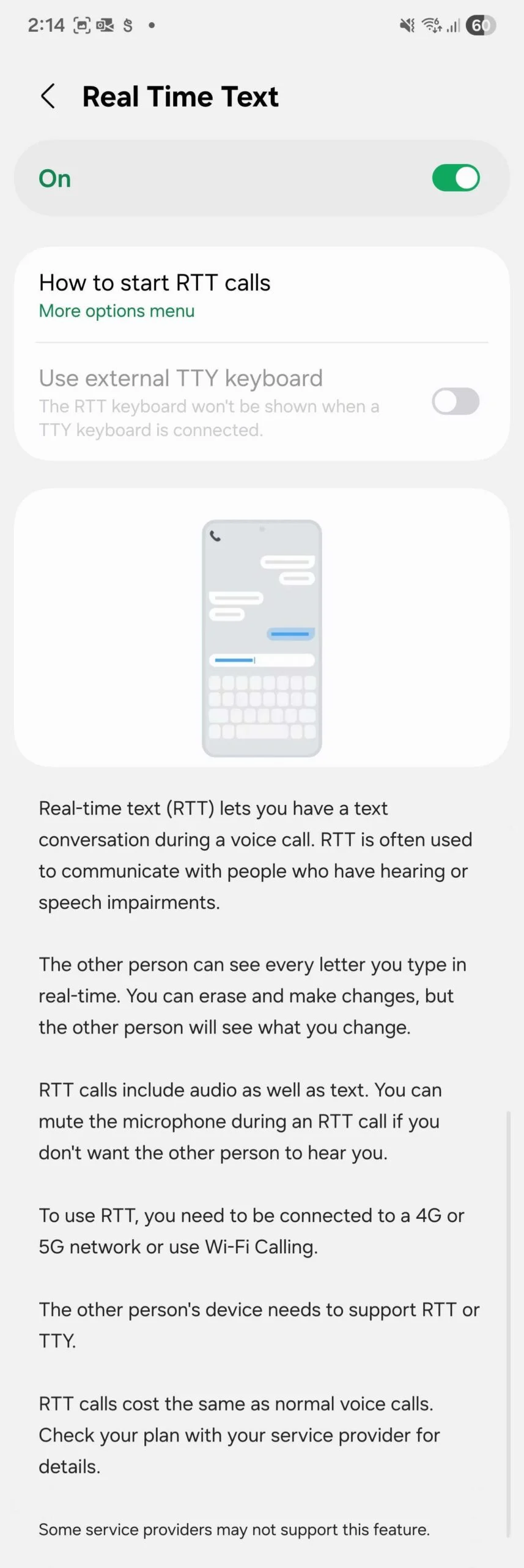 Real Time Text (RTT) op One UI 8 op basis van Android 16 voor Galaxy S25 Real Time Text (RTT) op One UI 8 op basis van Android 16 voor de Galaxy S25. Illustratie: SamMobile