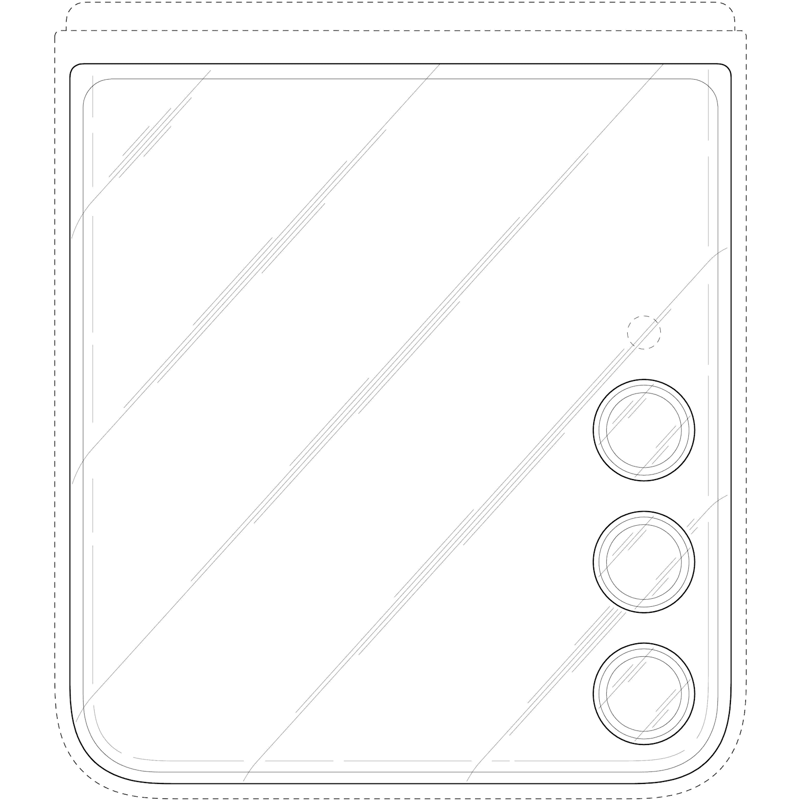 Vooraanzicht van Samsung Galaxy Z Flip 7 met telefoto camera