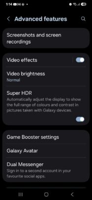 Samsung One UI 7.0 Super HDR Instellingen Toggle Samsung One UI 7.0 Super HDR Instellingen Toggle
