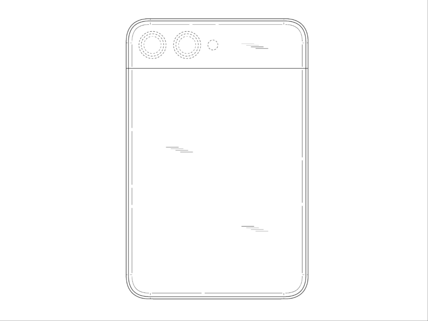 De achterkant van Samsung's gepromote telefoon patent De achterkant van Samsung's gepromote telefoon patent