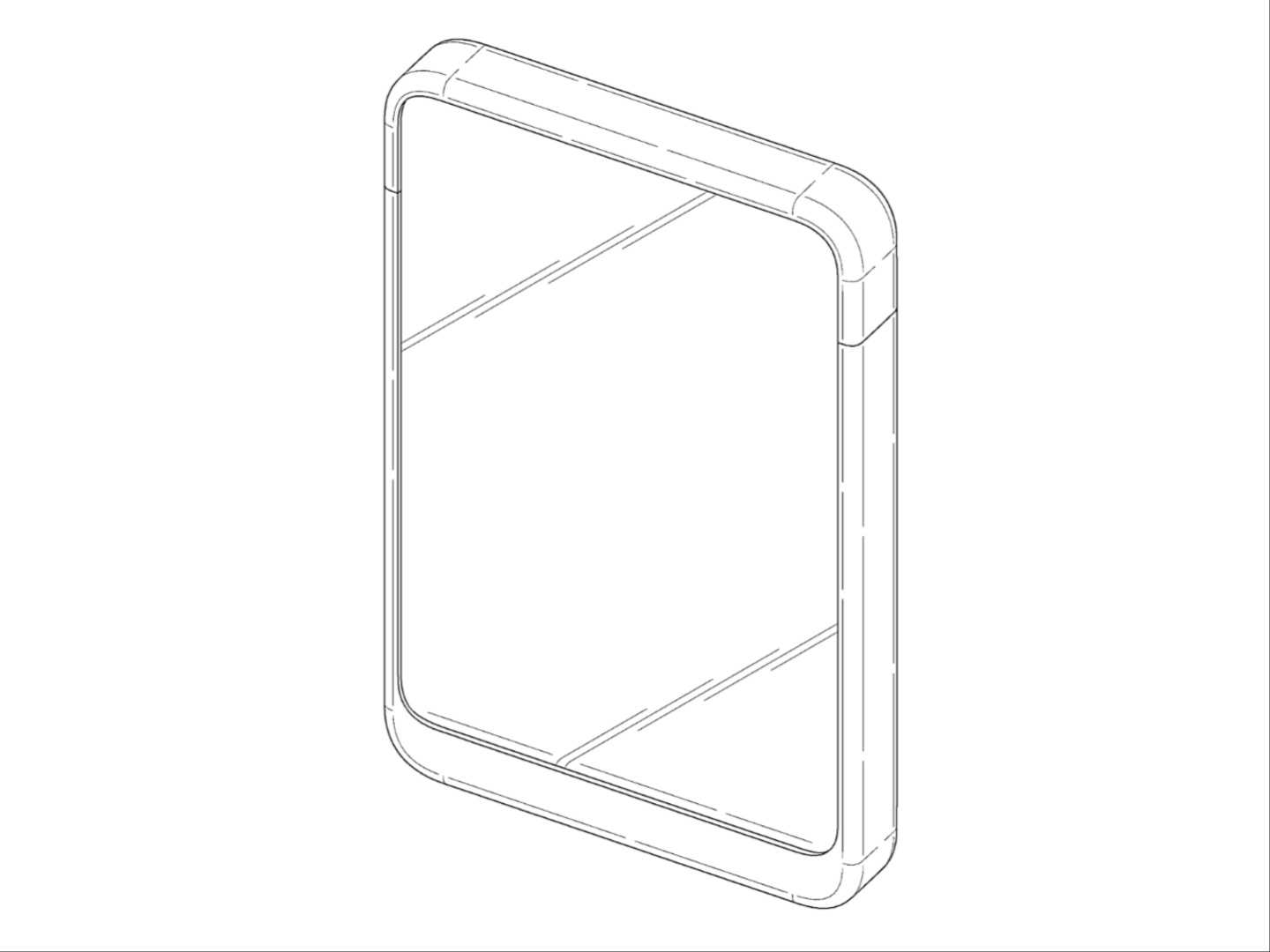 De voorkant van Samsung's in patent hangende gepromote telefoon De voorkant van Samsung's in patent hangende gepromote telefoon