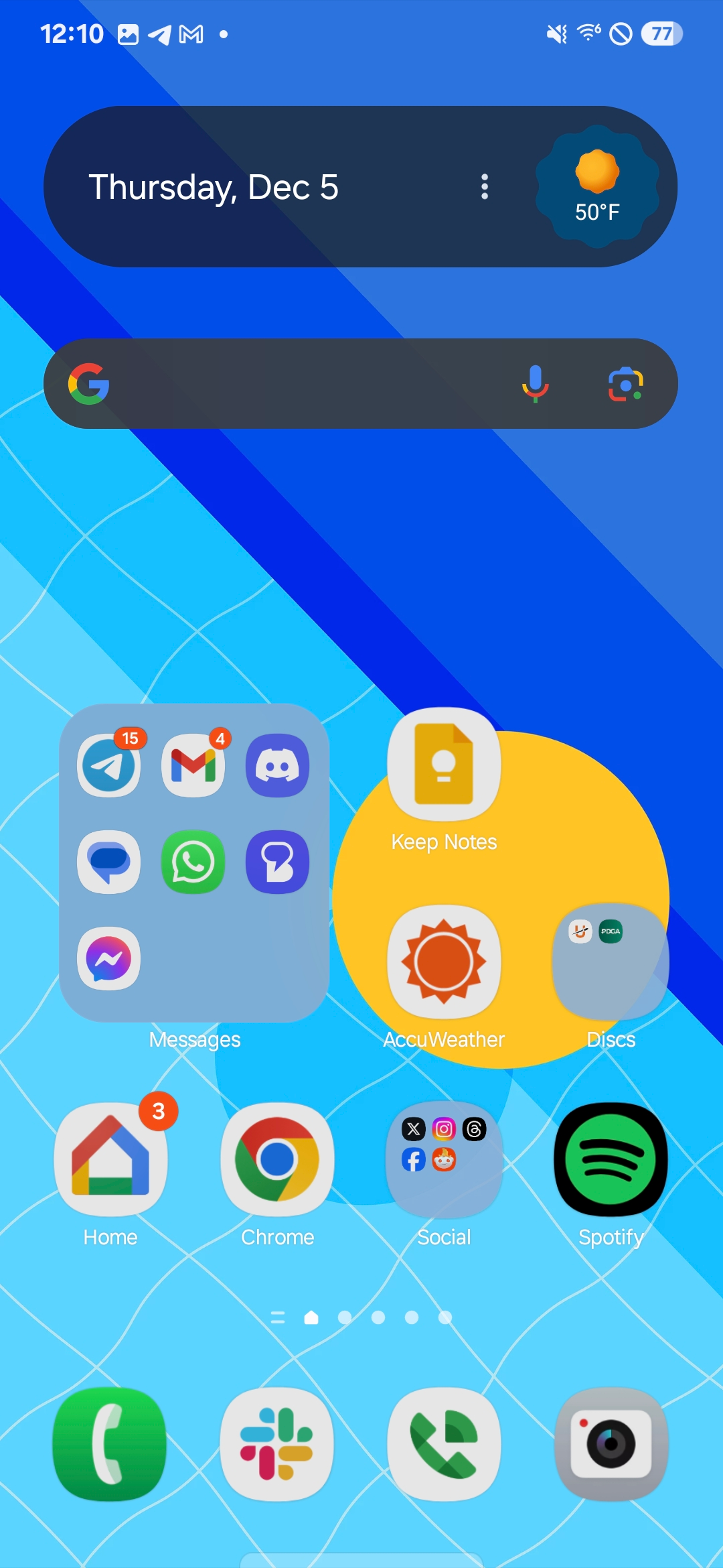 Screenshot van het One UI startscherm Screenshot van het One UI startscherm